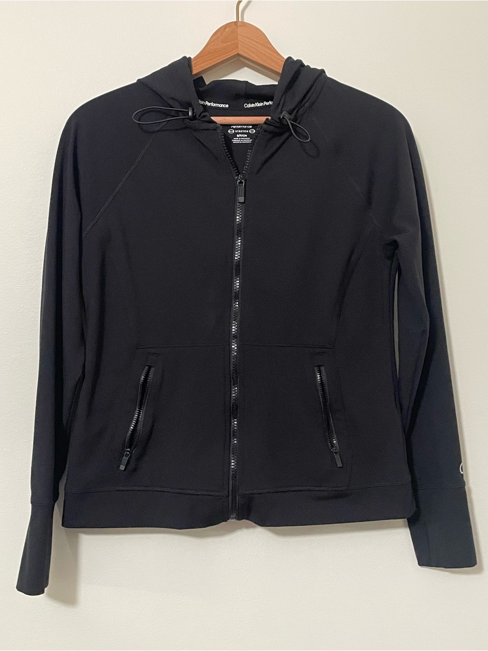 Calvin Klein Performance Black Full-Zip Hoodie Jacket (Size S)